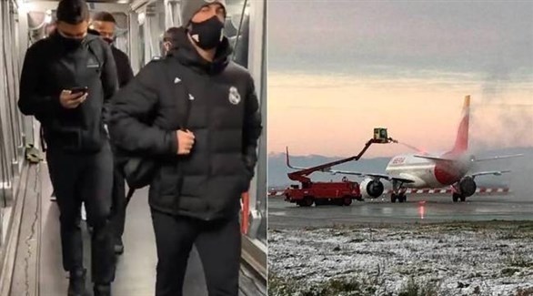 بعثة ريال مدريد تصل إلى بامبلونا بعد احتجازها بسبب الثلوج