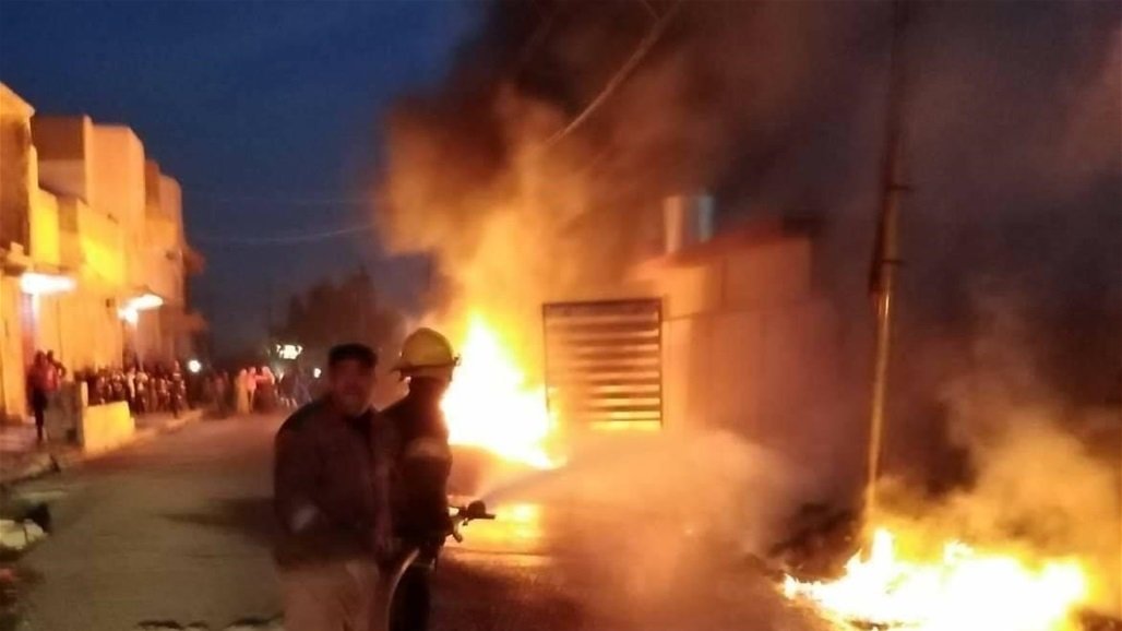 الدفاع المدني تعلن عن اخماد حريق داخل ساحة لوقوف السيارات في نينوى